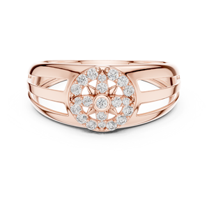 Bague pour homme en or blanc 14K/18K de luxe avec moissanite |   Bande de diamants à taille cluster |   Bague de fiançailles classique |   Alliage | - Product Image 5