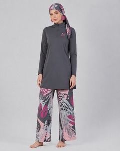 Traje de Baño Burkini Modesto Informal de 2 Piezas para Mujeres Musulmanas, Talla Grande, Ecológico, de Poliéster/Nailon Lavado, Servicio OEM - Product Image 1