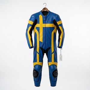 Traje de Motociclismo de Cuero Hecho a Mano de Grado Profesional, Talla y Logotipo Personalizados - Product Image 1
