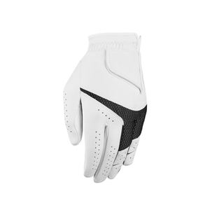 Guantes de Carreras Blancos de Dedo Completo con Paneles Negros, Diseño Antideslizante, de Cuero, para Uso en Exteriores, Unisex, Estilo Pull-On - Product Image 1