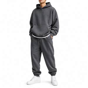 Ensemble de survêtement décontracté de haute qualité pour l'hiver, sweat-shirt à capuche et pantalon de jogging, ensemble personnalisé en molleton pour femmes, hommes et unisexe, 2 pièces - Product Image 1