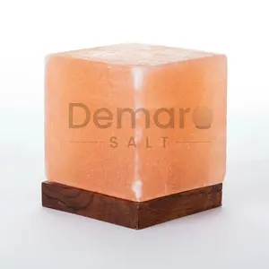 Atacado Qualidade Premium Custom Handmade Pink Himalayan Crafted Himalayan Salt lamp Cube Shape for Home decor and air purify