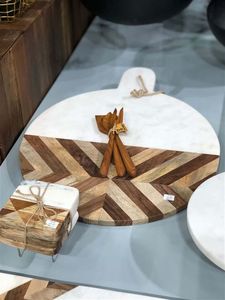 Custom Logo Marble and Wooden Chopping Board Wholesale <b>Kitchen</b> Cutting Board for Restaurant Hotel - Product Image 3