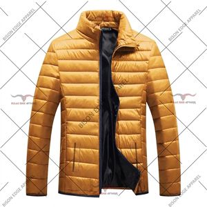 Hot Selling Men's Waterproof <b>Packable</b> Puffer Hooded <b>Jacket</b> Mandarin Collar Front Logo Standard Plus Sizes Autumn Made Pakistan - Product Image 3