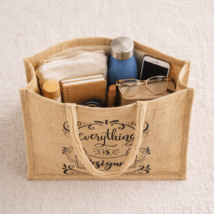 Bolsa de Yute Laminada con Logotipo Personalizado, Asas de Cuerda, Tamaño Mediano, Reutilizable, para Compras, Regalos, etc. Bag House - Product Image 2