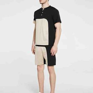 Ensemble décontracté deux pièces homme été : T-shirt et short mi-long en fibre de bambou 100% écologique, personnalisable, délavage acide 3D - Product Image 2
