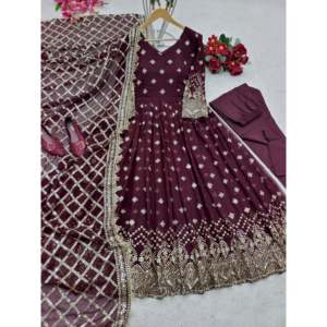 Designer Women's <b>Party</b> Wear Gown with Pent and Dupatta Set Elegant Wedding Attire - Product Image 4