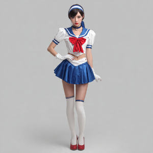 Auténtico Conjunto de Uniforme Escolar Japonés, Disfraz de Cosplay de Estudiante Japonesa, Traje de Marinera para Niña - Product Image 3