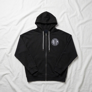 Sweat à capuche zippé noir délavé pour homme avec logo brodé, coupe ajustée, style streetwear décontracté, personnalisable, entièrement zippé, respirant, hiver - Product Image 3