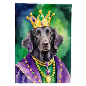 Multicolor King Mardi Gras Flat-Coated Retriever Garden Flag Buzón decorativo y Patio Yard Banner para macizos de flores y jardines - Product Image 1