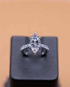 Anillo de Compromiso de Plata 925 con Moissanita Corte Marquesa VVS Color D de 4CT para Mujer, Anillo de Boda, Listo para Enviar - Product Image 5