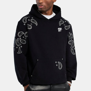 Sweat à capuche en coton mélangé confortable avec strass, faible MOQ, idéal pour un usage décontracté, tissu doux au design élégant - Product Image 1