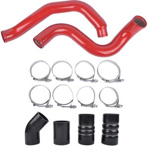 Turbo Intercooler Pipe Boot Kit in Red for Ford Excursion F 250 F 350 F 450 F 550 Powerstroke 6.0L 2003-2007 Models - Product Image 1