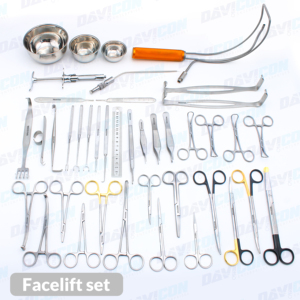 Ensemble d'instruments manuels de lifting facial en acier inoxydable de qualité supérieure, kit de chirurgie plastique et de rhytidothérapie professionnel, certifié CE - Product Image 1