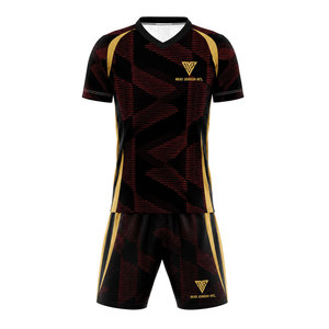 Maillots de foot imprimés en gros, maillots de foot personnalisés, tenues de sport respirantes et à séchage rapide en polyester, uniformes pour tournois de foot - Product Image 1