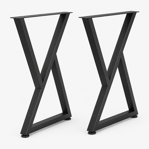 Juego de 2 Patas de Escritorio de Metal de 28x18 Pulgadas, Patas de Mesa en Forma de X, Resistentes, Capacidad de Carga de 1000 Libras, Color Negro, OEM/ODM EDPTBL001 - Product Image 1