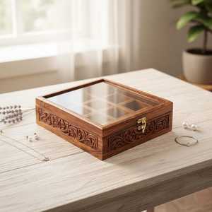 กล่องใส่เครื่องเทศไม้พร้อมช้อนและฝาปิดสุญญากาศ - Product Image 1