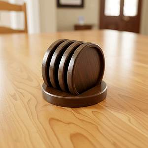 Rustic Charm Coaster Set Wooden Compass Coasters Irregular 300mm Handmade Eco-Friendly Modern Design Mats <b>Pads</b> 2mm Thick - Product Image 3