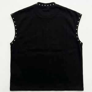 เสื้อกล้ามโอเวอร์ไซส์ผู้ชาย ลายกราฟิกสีดำประดับหมุด เสื้อกล้ามพิมพ์ลายกราฟิกนางฟ้า สไตล์ฮิปฮอป สตรีทแวร์ วินเทจ พังก์ - Product Image 6