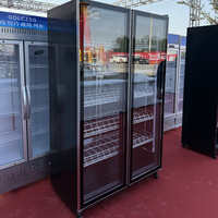 Réfrigérateur vertical noir de haute qualité à refroidissement par air, vitrine à vin pour bar