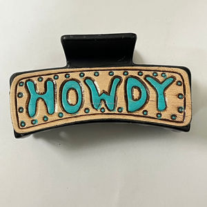 Western Style Wholesale Custom Luxury Tooled Leather <b>Hair</b> Claw Clip for Women's Howdy Design Boutique Fashion <b>Hair</b> Accessories - Product Image 5