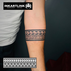 INKARTLINK Autocollant de <span class=keywords><strong>tatouage</strong></span> tribal rétro, motif tressé, à base de plantes, semi-permanent 15 jours, art corporel pour avant-bras, vente en gros - Product Image 2