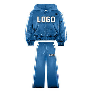 Survêtement d'hiver pour femmes de haute qualité, tissu doux et confortable, design élégant, look sportif décontracté, fabrication sur mesure, lot de 2 pièces en polaire - Product Image 3