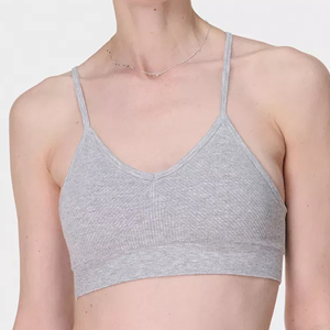 Débardeurs courts pour femmes, sans manches, dos nageur, en coton, pour le sport - Product Image 1