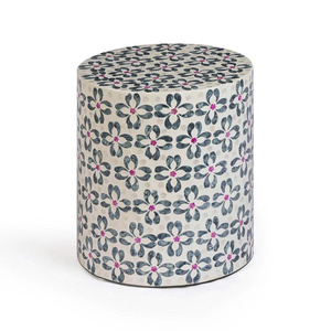 Elegant MOP <b>Stool</b> Stylish Accent <b>Stool</b> For Living Room Handmade Mother Of Pearl <b>Stool</b> For Home Decor - Product Image 2