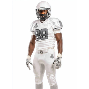 Uniforme de Fútbol Americano Negro para Jóvenes al por Mayor, 100% Poliéster, Uniformes de Fútbol Americano, Jersey con Cuello en V, Conjunto de Pantalones Americanos - Product Image 4