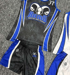 Ensemble de maillots de basketball sublimés 2026 – Noir et bleu – Taille 37 – Unisexe – Anti-humidité – Coupe athlétique – Pour adolescents – Toutes saisons - Product Image 6