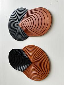 งานตกแต่งผนังทรงกลมทันสมัย ดีไซน์หรูหรา ทำจากไม้ สำหรับตกแต่งบ้านสไตล์โมเดิร์น ติดผนังสูง - Product Image 3