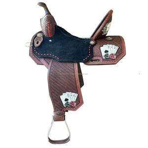 Selle de cheval de course de baril en cuir véritable de Cowboy américain élégant meilleur pour l'équitation course Roping but assorti Tack Set - Product Image 2