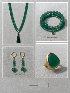 Pierre précieuse naturelle en onyx vert, perles rondes de 6 à 10 mm, prix de gros, fabrication de bijoux, Gigli Rigli Gems Rajasthan - Product Image 4