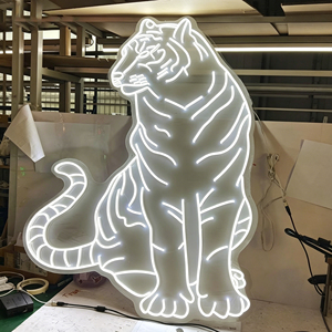 Enseigne de magasin rectangulaire Songwen style néon, imitation LED cristal 3D, étanche IP67, avec éclairage blanc chaud 3500K à intensité variable - Product Image 2