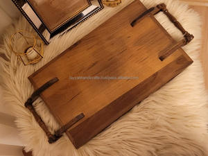 Bandeja de servicio de madera de pino macizo con diseño de granja rústica Tamaño personalizado Vendedor en línea para servir alimentos - Product Image 6