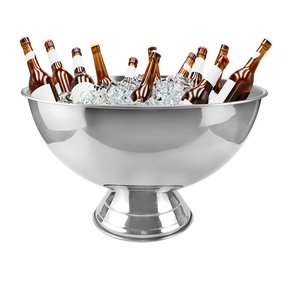 Refroidisseur à vin en acier inoxydable, seau à glace pour champagne, design moderne, idéal pour les fêtes et mariages - Product Image 1