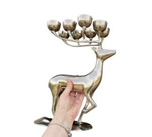 Decorative Reindeer <b>Tealight</b> Candle <b>Holder</b> – Multi Cup Metal Candle Stand for Christmas, Festive Decor & Gifting - Product Image 4