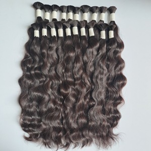 ผมต่อแบบธรรมชาติ ยี่ห้อ Natural Wholesale Bundles สีดำธรรมชาติ 100% แบบลอนคลื่นอินเดีย  ชนิด Single Drawn Remy แท้ - Product Image 6