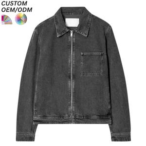 Chaqueta de Mezclilla Negra Vintage Personalizada con Lavado Ácido para Invierno, Estilo Formal y Urbano, Soporte OEM ODM para Fabricación al por Mayor - Product Image 6