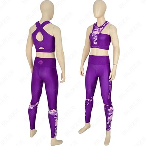 2025 ropa deportiva personalizada Yoga Mujer dos piezas entrenamiento Sexy estampado Push up sujetador Scrunch Leggings conjuntos cintura elástica Yoga Leggings - Product Image 1