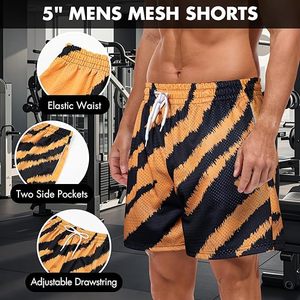 Shorts de bain rayés pour hommes Modern Movements, extensibles dans 4 directions, écologiques, séchage rapide, avec cordon de serrage, décontractés, taille mi-haute - Product Image 2