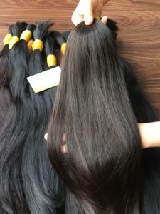 Minh Khang Premium 100% Virgin Baby Straight Human Hair Extensions Single Weft Vietnamese Bulk Hair <b>Bleach</b> #60 Double Drawn Perm - Product Image 2