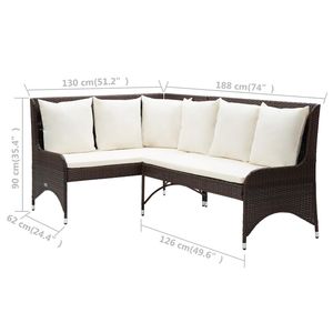 Set di 2 Divani da Giardino Marrone e Bianco Crema, Eleganti Mobili da Esterno - Product Image 6