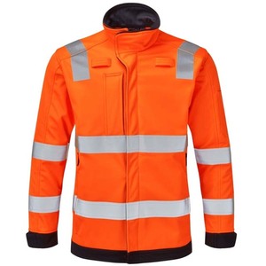 Ropa de Trabajo de Seguridad ANSI Clase 1 con Cuello Alto Personalizado, Cierre de Cremallera, Combinación de Dos Colores, Cinta Reflectante Ancha Multicolor y Luz LED de Alta Visibilidad - Product Image 1