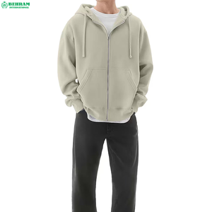 Sudaderas con Cremallera Unisex al por Mayor, 100% Algodón, Ligeras, Transpirables, Ropa de Invierno, Sudaderas con Cremallera Lisas - Product Image 1