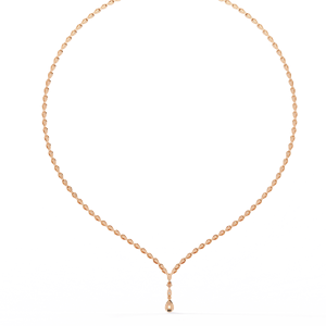 Tennis <b>Necklace</b> Featuring a Graduated Chevron V Shape Brilliant Round Cut 10K 14K 18K Rose Gold Lab Grown Diamond <b>Necklace</b> - Product Image 3