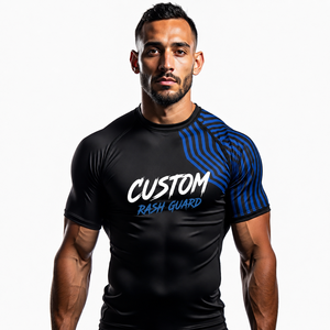 Rashguard MMA respirant personnalisé, sublimé, pour grappling sans kimono, vêtements de sport BJJ, séchage rapide, écologique, vêtements de compression pour l'entraînement - Product Image 4