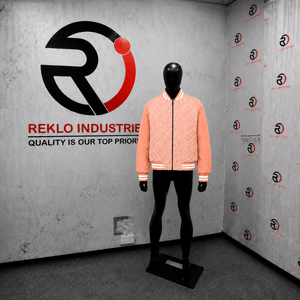 Blouson universitaire moderne couleur pêche pour homme, vêtement d'extérieur quotidien, couleur unie, doublure polaire, fermeture éclair, style décontracté pour l'automne, coupe classique SAL - Product Image 3