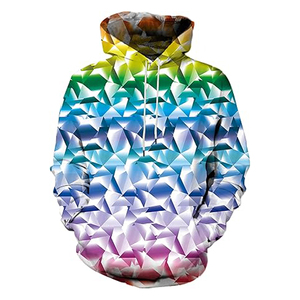 Sudadera con Capucha de Alta Calidad con Patrón Geométrico para Hombre, Corte Regular, Tejido de Poliéster, Estilo Casual Otoñal, Diseño Estampado - Product Image 1